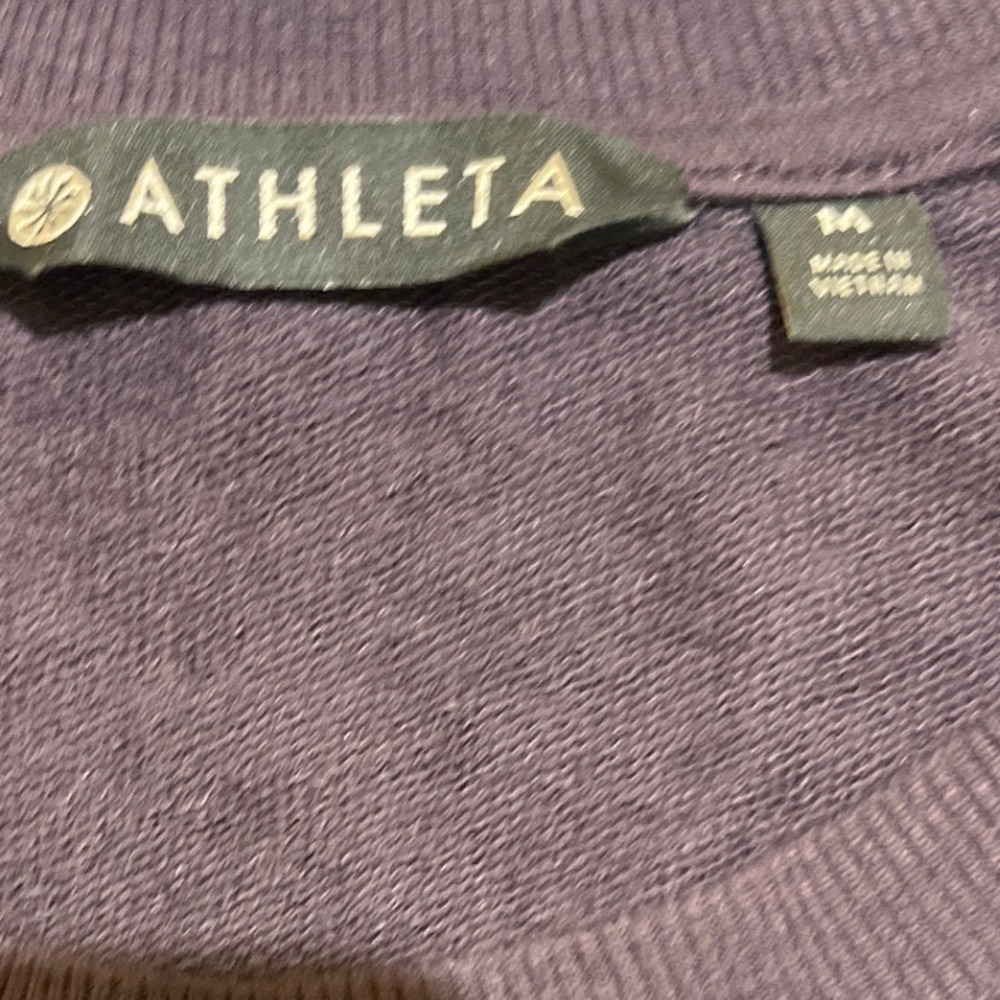 Athleta Purple Modal Spandex Long Sleeve Crew Neck Pullover Sweatshirt Top Sz M - Picture 3 of 8